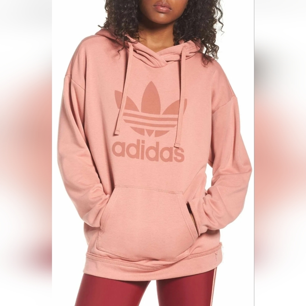 Women's Adidas Trefoil Hoodie Raw Pink Size Small Oversize Fit- Read Description